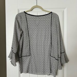 LOFT blouse with bell sleeves